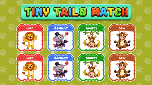 Toddlers and pre-K children can match their favorite animals in this fun game.
